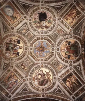 Ceiling (Stanza della Segnatura) by Louis-Joseph-Raphael Collin Oil Painting