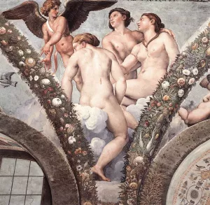 Cupid and the Three Graces by Louis-Joseph-Raphael Collin Oil Painting