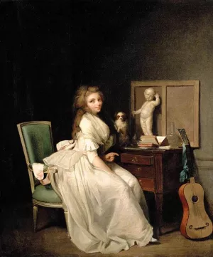 A Lady Seated at Her Desk by Louis Leopold Boilly Oil Painting