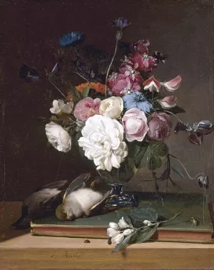 Still-Life of Flowers in a Glass Vase by Louis Leopold Boilly Oil Painting