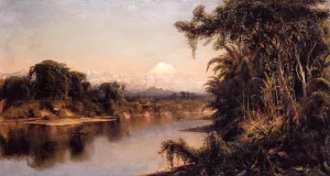 South American Landscape also known as Chimborazo from Riobamba by Louis Remy Mignot Oil Painting