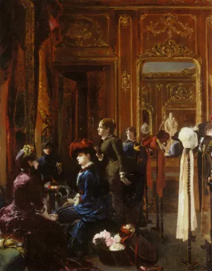Un Salon de Modes a Paris by Louis Robert Carrier-Belleuse Oil Painting