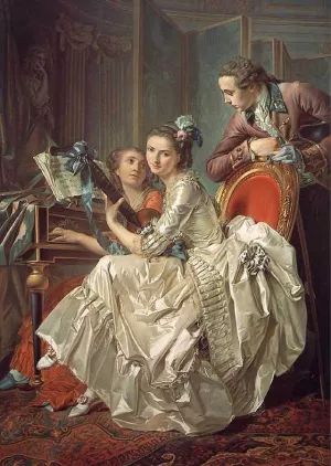 The Music Party by Louis-Rolland Trinquesse Oil Painting