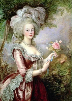 Marie Antoinette after Vigee-Lebrun by Louise Campbell Clay Oil Painting