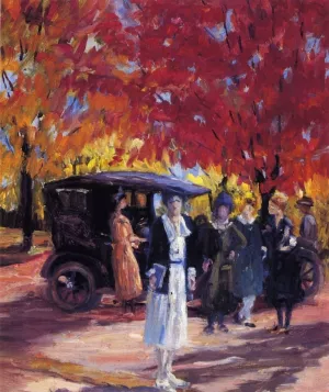 A Campus Group by Louise Jordan Smith Oil Painting