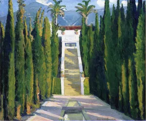 Garden at Santa Barbara by Louise Upton Brumback Oil Painting