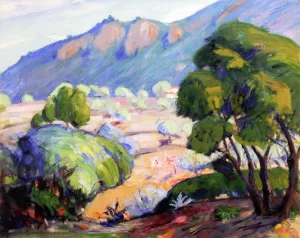 French Landscape with Olive Trees by Lucien Abrams Oil Painting