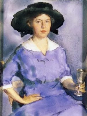 Self Portrait by Lucy Mary Stanton Oil Painting