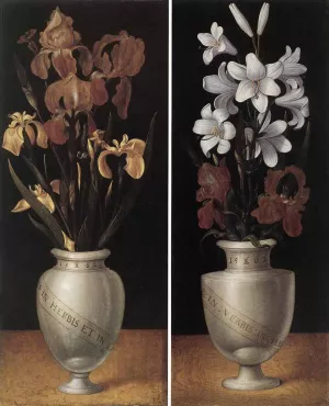 Vases of Flowers by Ludger Tom Ring The Younger Oil Painting