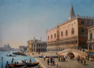 The Doges Palace by Luigi Querena Oil Painting