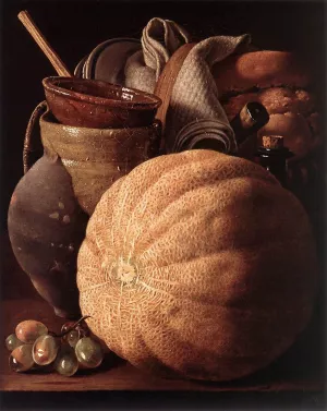 Still-Life with Cantaloup Melon by Luis Melendez Oil Painting