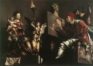 St Luke Painting the Virgin and Child by Maerten Van Heemskerck Oil Painting