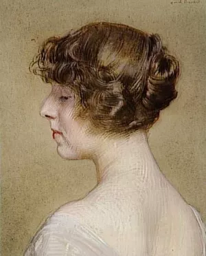 Portrait de Madame Fabre nee Yvonne Warrain by Marcel Andre Baschet Oil Painting