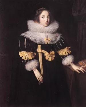 Portrait of Lady Anne Ruhout by Marcus Gheeraerts The Younger Oil Painting