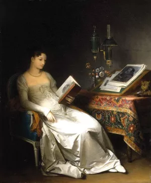 Lady Reading in an Interior by Marguerite Gerard Oil Painting