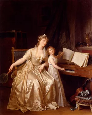 The Piano Lesson by Marguerite Gerard Oil Painting