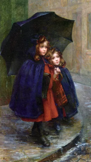 Off to School by Marthe Marie Louise Boyer-Breton Oil Painting