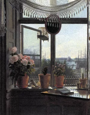 View from the Artist's Window by Martinus Rorbye Oil Painting