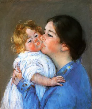 A Kiss For Baby Anne by Mary Cassatt Oil Painting