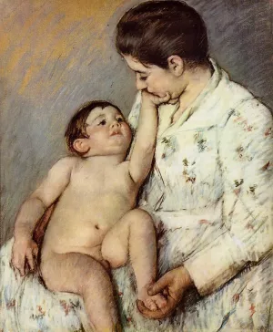 Baby's First Caress by Mary Cassatt Oil Painting