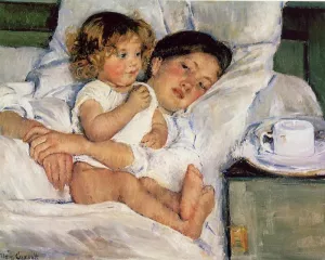 Breakfast in Bed by Mary Cassatt Oil Painting