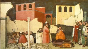 Pope St Sylvester's Miracle by Maso Di Banco Oil Painting
