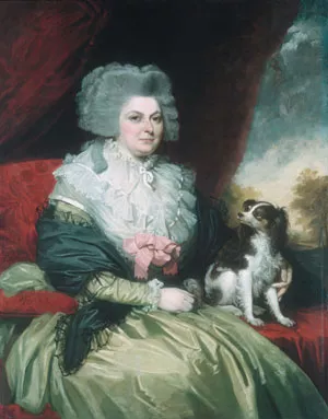 Lady with a Dog by Mather Brown Oil Painting
