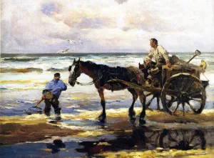 Digging Clams by Mathias J Alten Oil Painting