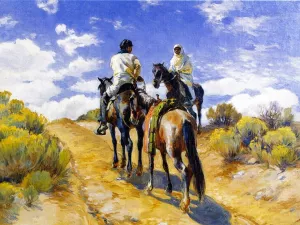 Indian Scouts by Mathias J Alten Oil Painting