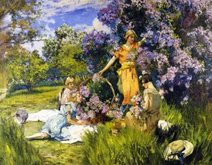 Lilacs by Mathias J Alten Oil Painting
