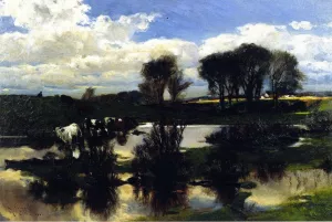 Reflections, Michigan Landscape by Mathias J Alten Oil Painting