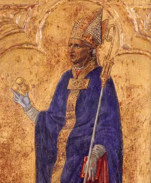 St Nicholas of Bari Detail by Matteo Di Giovanni Oil Painting
