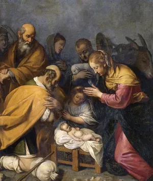 Adoration of the Shepherds by Matteo Rosselli Oil Painting