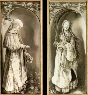 St Elizabeth and a Saint Woman with Palm by Matthias Gruenewald Oil Painting