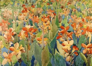Bed of Flowers also known as Cannas or The Garden by Maurice Brazil Prendergast Oil Painting