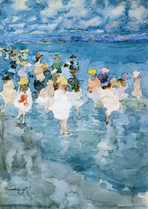 Children at the Beach by Maurice Brazil Prendergast Oil Painting
