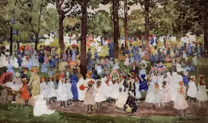 May Day, Central Park by Maurice Brazil Prendergast Oil Painting