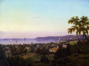 View of Irvington Looking toward Tarrytown, New York by Mauritz F. H. De Haas Oil Painting
