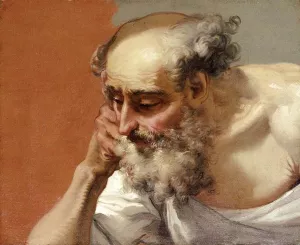 Head Study of an Elderly Bearded Man by Mauro Gandolfi Oil Painting