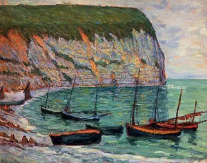 Fishing Boats on the Shore by Maxime Maufra Oil Painting