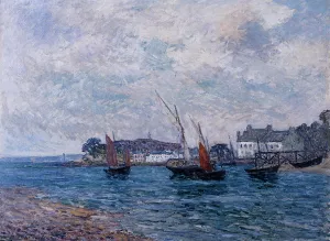 Reentering Port at Douarnenez also known as Finistere by Maxime Maufra Oil Painting