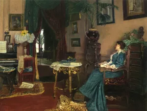 Woman Seated in an Interior by Maximilien Colin Oil Painting