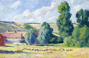 A Farm in Ezeaux Oil painting by Maximilien Luce