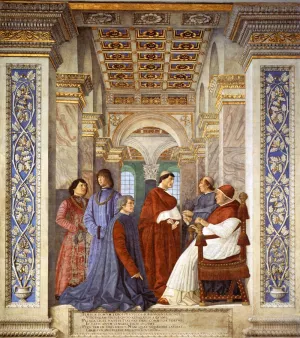 Foundation of the Library by Melozzo Da Forli Oil Painting
