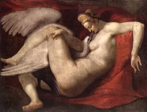 Leda and the Swan by Michelangelo Oil Painting
