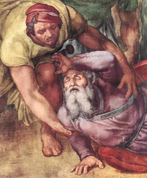The Conversion of Saul Detail Oil painting by Michelangelo