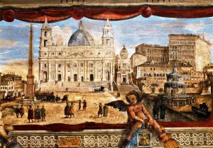 View of the Basilica of Saint Peter with Bernini's Bell Towers by Michelangelo Oil Painting