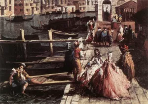 The Grand Canal at San Geremia Detail by Michele Marieschi Oil Painting