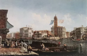 The Grand Canal with the Fishmarket by Michele Marieschi Oil Painting