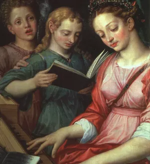 Saint Cecilia by Michiel Van Coxcie Oil Painting